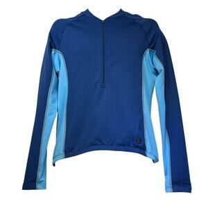 NOVARA Blue Bike Cycling 1/2 Zip Pullover Jersey Jacket Women's Size L